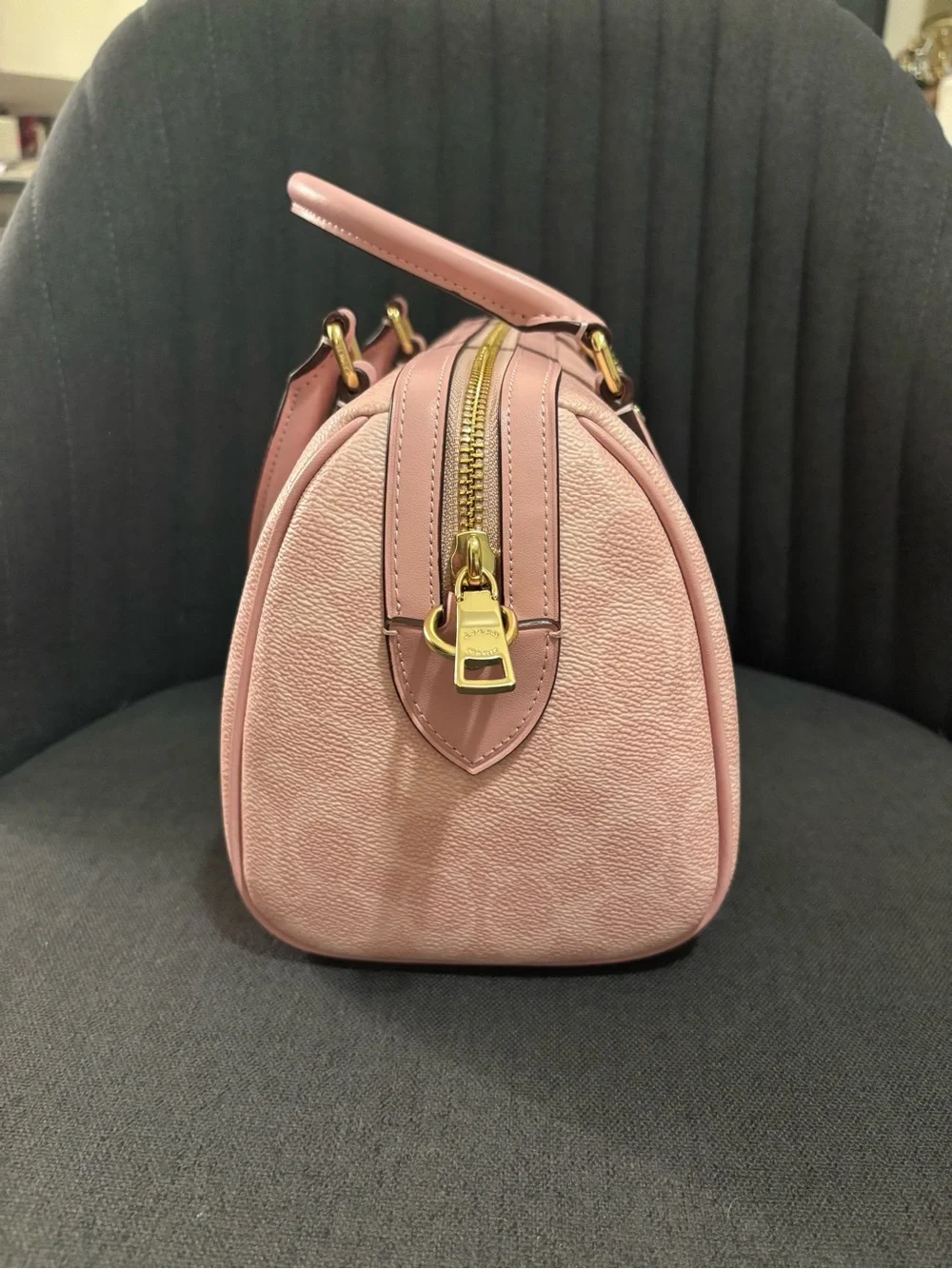 Coach Powder Pink Rowan Satchel with Gold Hardware